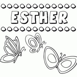 Desenho do nome Esther para imprimir e pintar. Imagens de nomes
