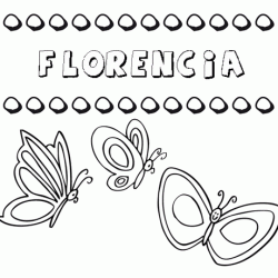 Desenho do nome Florencia para imprimir e pintar. Imagens de nomes