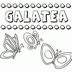 Desenho do nome Galatea para imprimir e pintar. Imagens de nomes