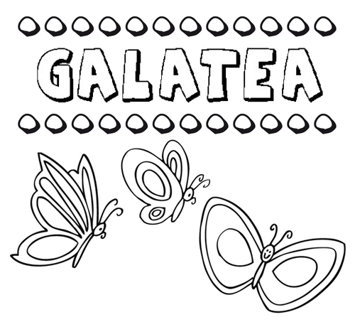 Desenho do nome Galatea para imprimir e pintar. Imagens de nomes