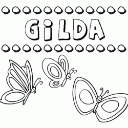 Desenho do nome Gilda para imprimir e pintar. Imagens de nomes