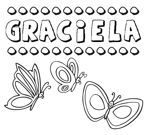 Desenho do nome Graciela para imprimir e pintar. Imagens de nomes