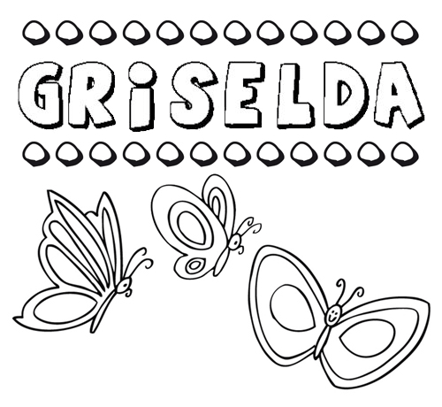 Desenho do nome Griselda para imprimir e pintar. Imagens de nomes