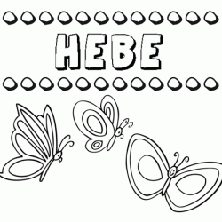 Desenho do nome Hebe para imprimir e pintar. Imagens de nomes