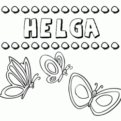 Desenho do nome Helga para imprimir e pintar. Imagens de nomes