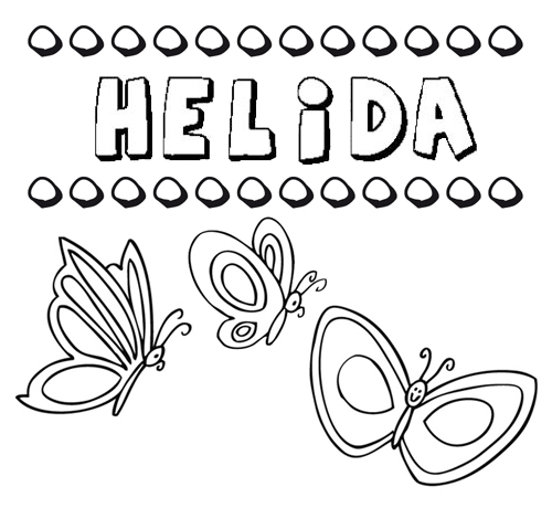 Desenho do nome Hélida para imprimir e pintar. Imagens de nomes