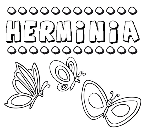 Desenho do nome Herminia para imprimir e pintar. Imagens de nomes