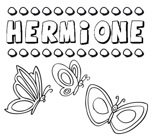 Desenho do nome Hermione para imprimir e pintar. Imagens de nomes