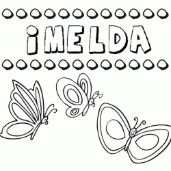 Desenho do nome Imelda para imprimir e pintar. Imagens de nomes