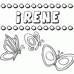 Desenho do nome Irene para imprimir e pintar. Imagens de nomes