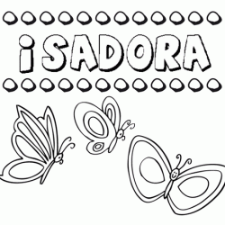 Desenho do nome Isadora para imprimir e pintar. Imagens de nomes