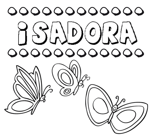 Desenho do nome Isadora para imprimir e pintar. Imagens de nomes
