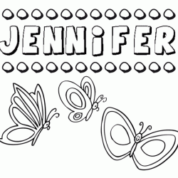 Desenho do nome Jennifer para imprimir e pintar. Imagens de nomes