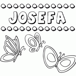 Desenho do nome Josefa para imprimir e pintar. Imagens de nomes