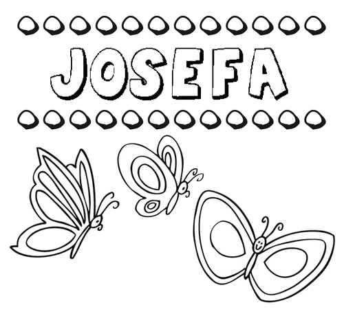 Desenho do nome Josefa para imprimir e pintar. Imagens de nomes