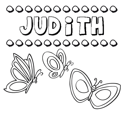Desenho do nome Judith para imprimir e pintar. Imagens de nomes