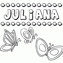 Desenho do nome Juliana para imprimir e pintar. Imagens de nomes