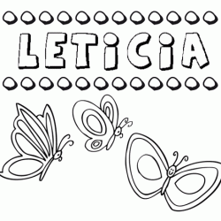 Desenho do nome Leticia para imprimir e pintar. Imagens de nomes