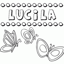 Desenho do nome Lucila para imprimir e pintar. Imagens de nomes