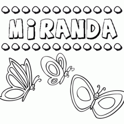 Desenho do nome Miranda para imprimir e pintar. Imagens de nomes