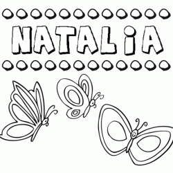 Desenho do nome Natalia para imprimir e pintar. Imagens de nomes