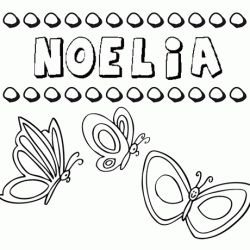 Desenho do nome Noelia para imprimir e pintar. Imagens de nomes