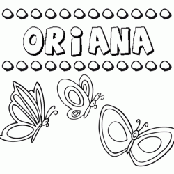 Desenho do nome Oriana para imprimir e pintar. Imagens de nomes