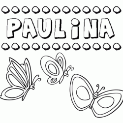Desenho do nome Paulina para imprimir e pintar. Imagens de nomes