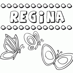 Desenho do nome Regina para imprimir e pintar. Imagens de nomes