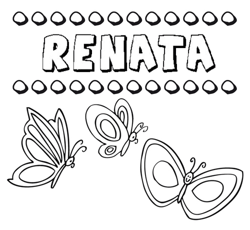 Desenho do nome Renata para imprimir e pintar. Imagens de nomes