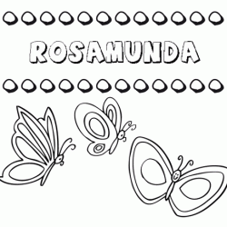 Desenho do nome Rosamunda para imprimir e pintar. Imagens de nomes