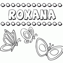 Desenho do nome Roxana para imprimir e pintar. Imagens de nomes