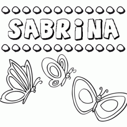 Desenho do nome Sabrina para imprimir e pintar. Imagens de nomes