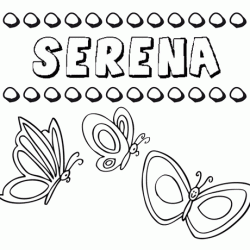 Desenho do nome Serena para imprimir e pintar. Imagens de nomes