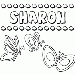 Desenho do nome Sharon para imprimir e pintar. Imagens de nomes