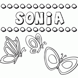 Desenho do nome Sonia para imprimir e pintar. Imagens de nomes