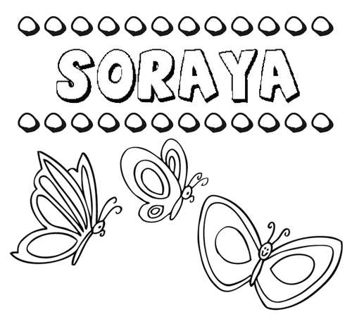 Desenho do nome Soraya para imprimir e pintar. Imagens de nomes