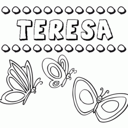 Desenho do nome Teresa para imprimir e pintar. Imagens de nomes