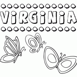Desenho do nome Virginia para imprimir e pintar. Imagens de nomes