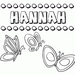 Desenho do nome Hannah para imprimir e pintar. Imagens de nomes