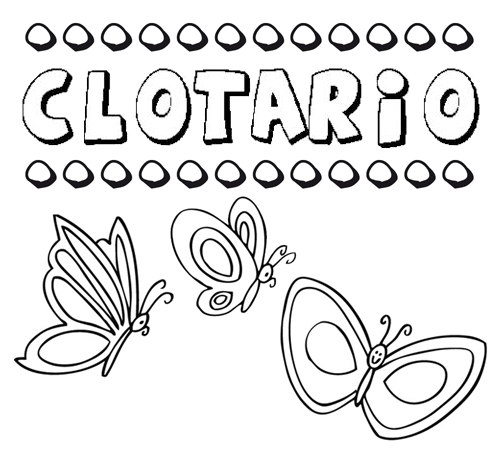 Desenho do nome Clotario para imprimir e pintar. Imagens de nomes