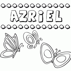 Desenho do nome Azriel para imprimir e pintar. Imagens de nomes
