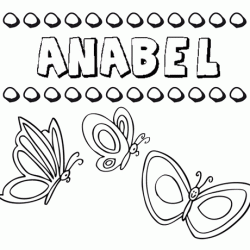 Desenho do nome Anabel para imprimir e pintar. Imagens de nomes