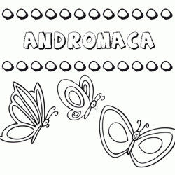 Desenho do nome Andromaca para imprimir e pintar. Imagens de nomes