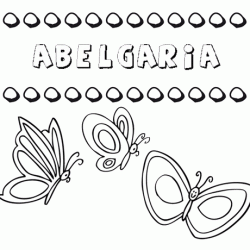Desenho do nome Abelgaria para imprimir e pintar. Imagens de nomes