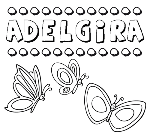Desenho do nome Adelgira para imprimir e pintar. Imagens de nomes