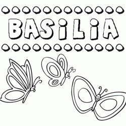 Desenho do nome Basilia para imprimir e pintar. Imagens de nomes