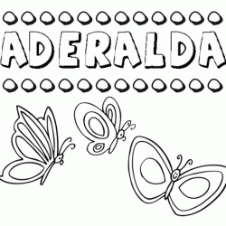Desenho do nome Aderalda para imprimir e pintar. Imagens de nomes