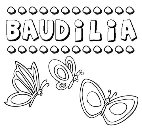Desenho do nome Baudilia para imprimir e pintar. Imagens de nomes