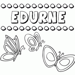 Desenho do nome Edurne para imprimir e pintar. Imagens de nomes
